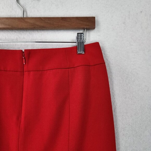 Calvin Klein Skirt Womens 4P Red Pencil Lined Stretch Back Vent Career - Picture 7 of 11